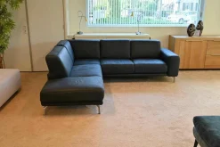 Ecksofa Mirabella Leder Aurelia Nightblue Blauz