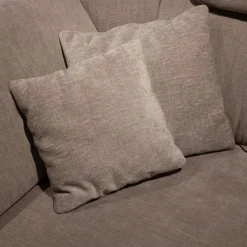 Ecksofa MM MP1179 Stoff Longlife Easy Desert Grau Füße Metall Schwarz Mit Kissen