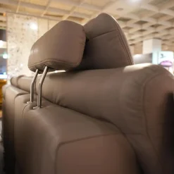 Ecksofa MM PN1102 Leder Torro Granit Grau Beige Füße Aluminium