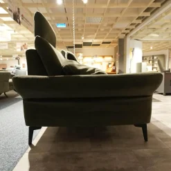 Ecksofa MM ZE1156 Stoff Salsa Olive Grün Metallfuß Schwarz Mit Motorischer Sitztiefenverstellung Und Schlaffunktion