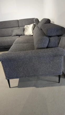 Ecksofa Moon Stoff Sneak 67 Anthrazit Füße Metall Schwarz Matt Mit Elektrischer Wallfree Relaxfunktion