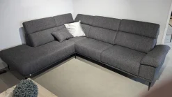 Ecksofa Moon Stoff Sneak 67 Anthrazit Füße Metall Schwarz Matt Mit Elektrischer Wallfree Relaxfunktion
