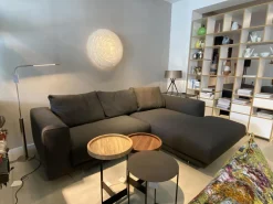 Ecksofa Moss Stoff 80 Dunkelgrau Füße Schwarz