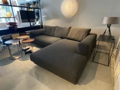 Ecksofa Moss Stoff 80 Dunkelgrau Füße Schwarz