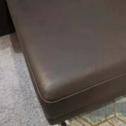 Ecksofa Moule Leder Taron 5668 0022 Braun Kufen Chrom Verstellbar