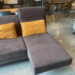 Ecksofa Moule Stoff Braun 6499/9199 mit Hocker und 3 Kissen