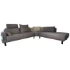 Ecksofa MR 4530 Bezug Stoff Picasso Taupe Grau Metallfuß 192 Schwarz Inklusive Kopfstütze Und Kissen
