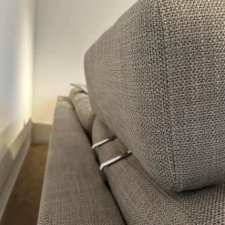 Ecksofa MR 4530 Bezug Stoff Picasso Taupe Grau Metallfuß 192 Schwarz Inklusive Kopfstütze Und Kissen