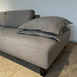 Ecksofa MR 4530 Bezug Stoff Picasso Taupe Grau Metallfuß 192 Schwarz Inklusive Kopfstütze Und Kissen