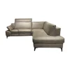 Ecksofa MR 9120 R Leder Kenia Grey Grau Füße 01BL Black Schwarz