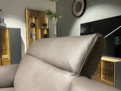 Ecksofa MR 9120 R Leder Kenia Grey Grau Füße 01BL Black Schwarz