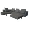 Ecksofa Muud Stoff Bogar 7830 Nightshade Grau Kufen Metall Matt Schwarz Pulverbeschichtet Mit Hocker