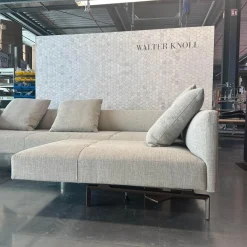 Ecksofa Muud Stoff Canto Pearl Beige Kufen Metall Matt Schwarz Pulverbeschichtet Mit Stoppgleitern