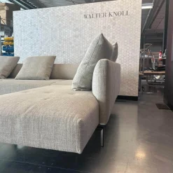 Ecksofa Muud Stoff Canto Pearl Beige Kufen Metall Matt Schwarz Pulverbeschichtet Mit Stoppgleitern