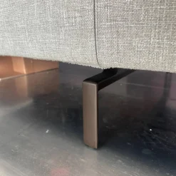 Ecksofa Muud Stoff Canto Pearl Beige Kufen Metall Matt Schwarz Pulverbeschichtet Mit Stoppgleitern