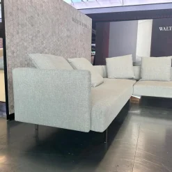 Ecksofa Muud Stoff Canto Pearl Beige Kufen Metall Matt Schwarz Pulverbeschichtet Mit Stoppgleitern