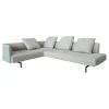 Ecksofa Muud Stoff Carré 7823 Moonlight Creme Kufen Metall Matt Schwarz Pulverbeschichtet Mit Filzgleitern