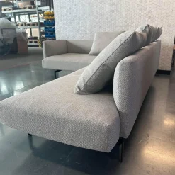 Ecksofa Muud Stoff Carré 7823 Moonlight Creme Kufen Metall Matt Schwarz Pulverbeschichtet Mit Filzgleitern