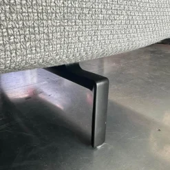 Ecksofa Muud Stoff Carré 7823 Moonlight Creme Kufen Metall Matt Schwarz Pulverbeschichtet Mit Filzgleitern