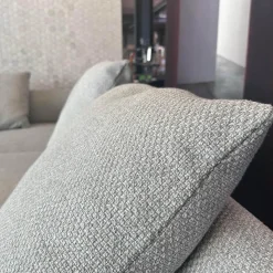 Ecksofa Muud Stoff Carré 7823 Moonlight Creme Kufen Metall Matt Schwarz Pulverbeschichtet Mit Filzgleitern