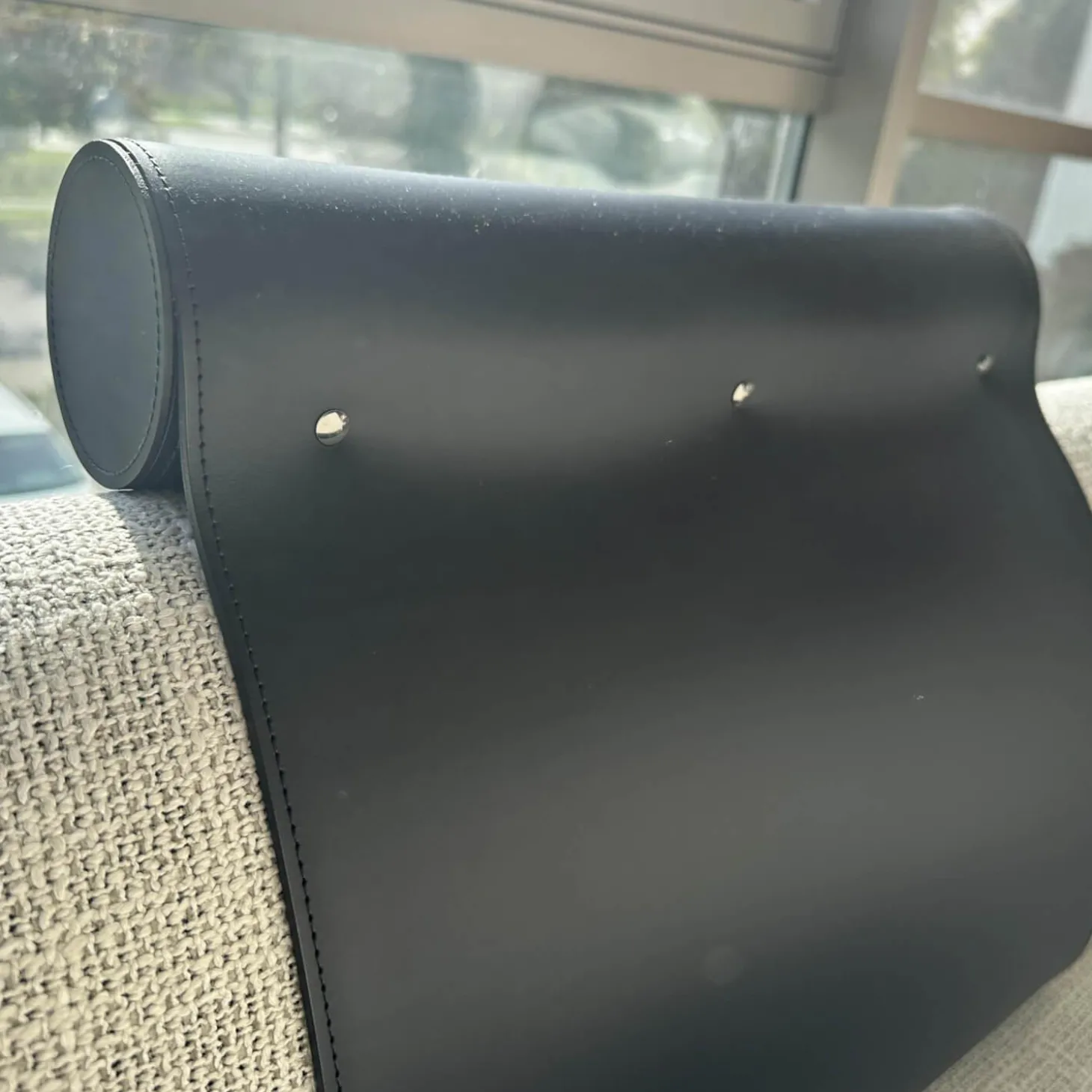 Ecksofa Muud Stoff Weave 7757 Pearl Gestell Schwarz Nackenrolle Leder Paco Black Schwarz