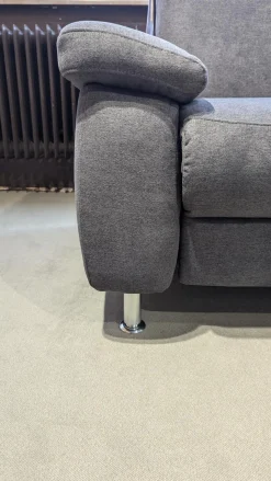 Ecksofa Nassau Stoff Denise Grau 5697.026 Füße Chrom