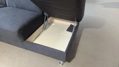 Ecksofa Nassau Stoff Denise Grau 5697.026 Füße Chrom