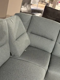 Ecksofa Nassau Stoff Q2 Melite Gletscher Grün Grau Fuß Eiche Geölt