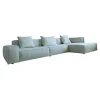 Ecksofa Neowall Stoff Khali Top Farbe 02 Beige Creme mit 3 Kissen
