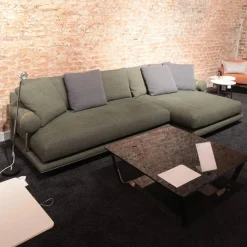 Ecksofa Noonu Stoff Sara Olivgrün 2625435 Grün Gestell Hartzinn Lackiert Mit Kissen