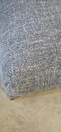 Ecksofa Nuvola Stoff 26.380 Schwarzblau Grau Blau Füße Stahl Schwarz Pulverbeschichtet Inklusive Hocker