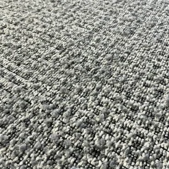 Ecksofa Padua aus Stoff Storm 2 Light Grey Grau Füße Schwarz Inklusive Beistelltisch