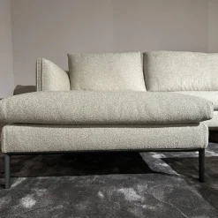 Ecksofa Paul Stoff KH520 Kiwi Grau Grün Gestell Zinnfarbig