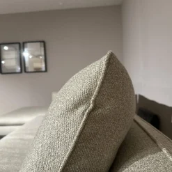 Ecksofa Paul Stoff KH520 Kiwi Grau Grün Gestell Zinnfarbig