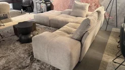 Ecksofa Pixel Stoff 20 Lusso Grün Grau Inklusive Hocker