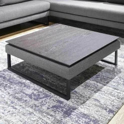 Ecksofa PL Numa Stoff 10 Grau Mit Tisch Und Kissen