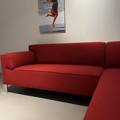 Ecksofa Pode Insert Stoff Tonica 611 Rot Füße Aluminium Chrom