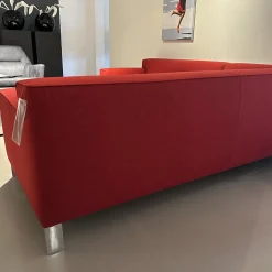 Ecksofa Pode Insert Stoff Tonica 611 Rot Füße Aluminium Chrom
