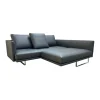 Ecksofa Prime Time 490 10 Leder Miami Schwarz Gestell Aluminium Hochglanz Poliert Inklusive Kissen mit der legendären Schwenkfunktion