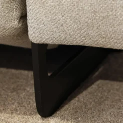 Ecksofa Radioso 290BB290 Stoff Wembley Angora Beige Füße Stahl Black 01 Schwarz Lackiert Mit Nackenstütze