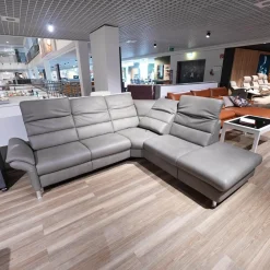 Ecksofa Relaxa 5 5 Leder Evita Smoke Grau Fuß Alusäulen Inklusive Drehsessel Komfort 3.0