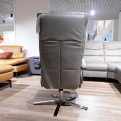 Ecksofa Relaxa 5 5 Leder Evita Smoke Grau Fuß Alusäulen Inklusive Drehsessel Komfort 3.0