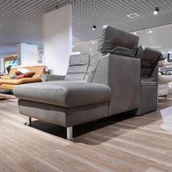 Ecksofa Relaxa 5 5 Leder Evita Smoke Grau Fuß Alusäulen Inklusive Drehsessel Komfort 3.0