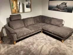 Ecksofa Rockport A Stoff Cord 83 Cacao Braun Füße Massivholz Geölt Inklusive Motorischem Sitzauszug