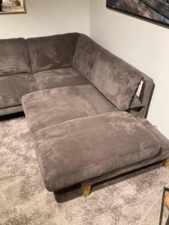 Ecksofa Rockport A Stoff Cord 83 Cacao Braun Füße Massivholz Geölt Inklusive Motorischem Sitzauszug