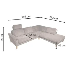 Ecksofa Rockport A Stoff Cord 83 Cacao Braun Füße Massivholz Geölt Inklusive Motorischem Sitzauszug
