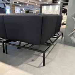 Ecksofa Roro In Stoff 3687/98 Dunkelblau Gestell In Metall Schwarz Pulverbeschichtet Mit Drehsitzen