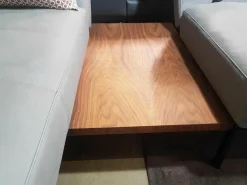 Ecksofa Roro Leder Taron Grau Mit Andocktisch Nussbaum Geölt