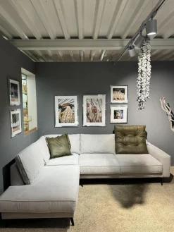 Ecksofa Samara Stoff Stoff XBO Creme Füße Schwarz ohne Dekokissen