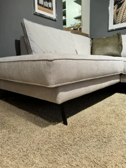 Ecksofa Samara Stoff Stoff XBO Creme Füße Schwarz ohne Dekokissen